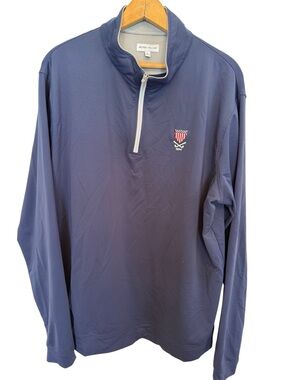 Peter Millar Perth Performance Navy Quarter-Zip with Washington Golf Logo Sz XL